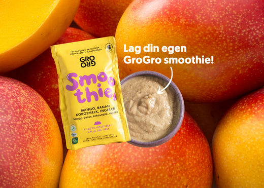 Sunn smoothie fruktmos til baby med mango og banan